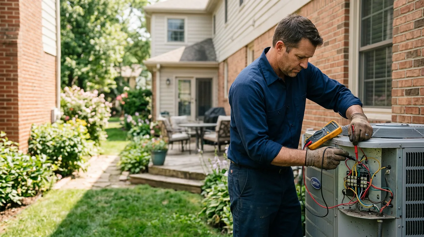 HVAC technician working near Three Rivers, MA